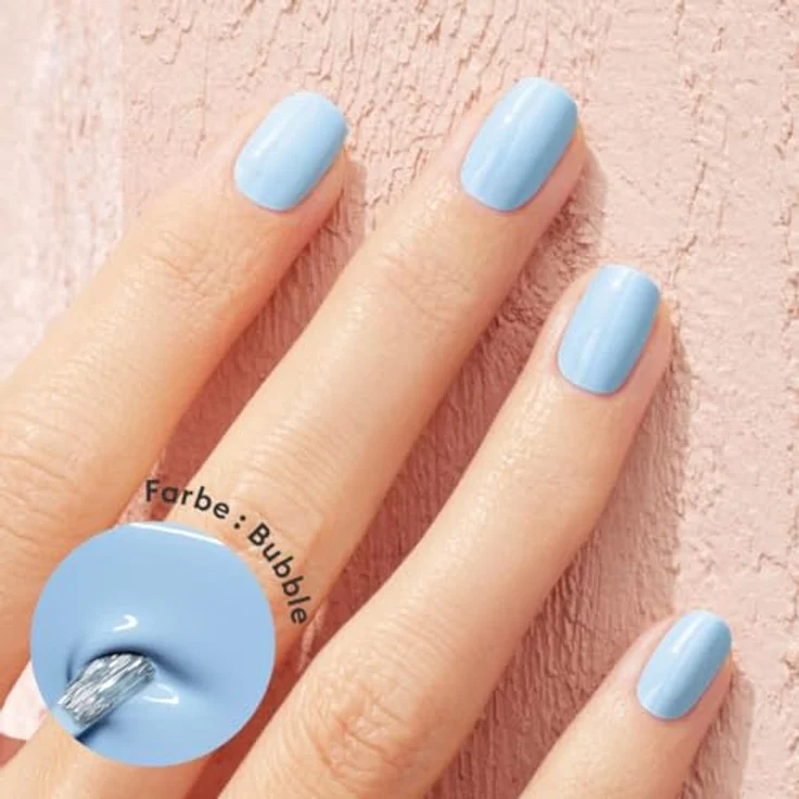 Manucurist Green Flash™ UV Nagellack Pastell Blau Bubble • Hema Free, 12-Free, Bio-basiert • Nägel Selber Machen für UV Lampe • Gel Nagellack UV 15 ml • Gel Nägel – Bild 2