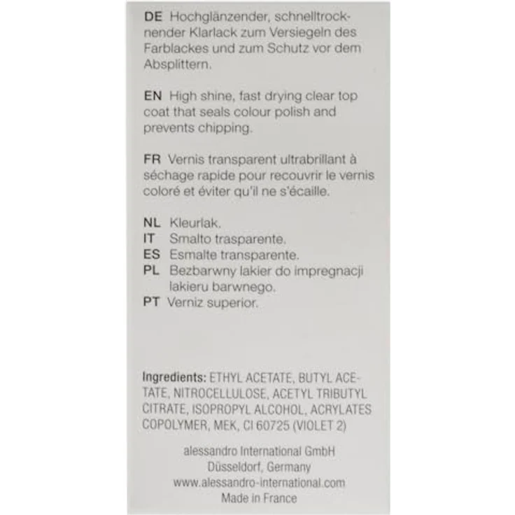 Alessandro Spa Überlack 10 ml, transparenter Nagellack – Bild 6