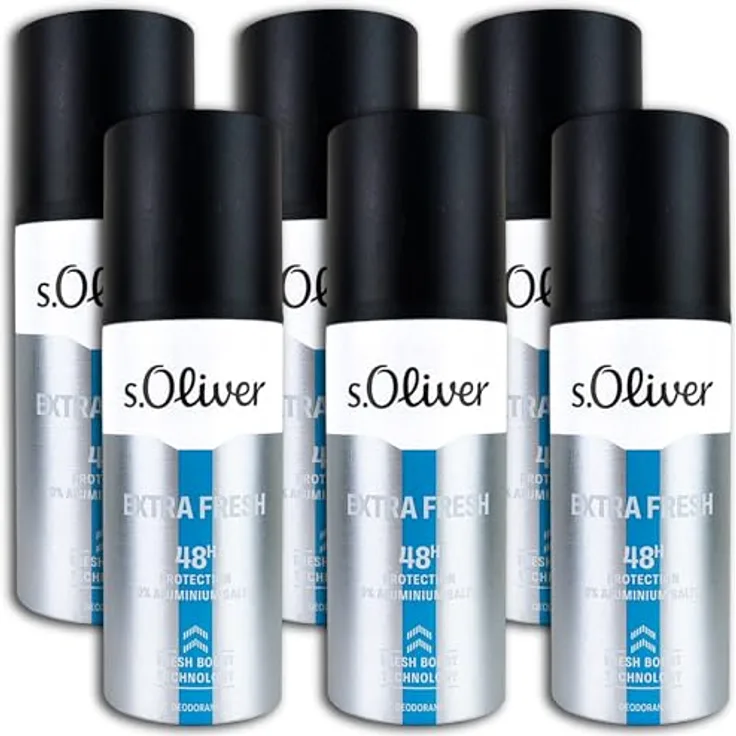 s.Oliver EXTRA FRESH Deospray, 6er Pack 6 x 150 ml für Männer