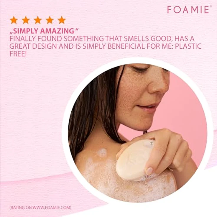 Foamie Cherry Kiss Shower Body Bar, vegane Handseife mit neutralem pH-Wert, 80 g – Bild 5