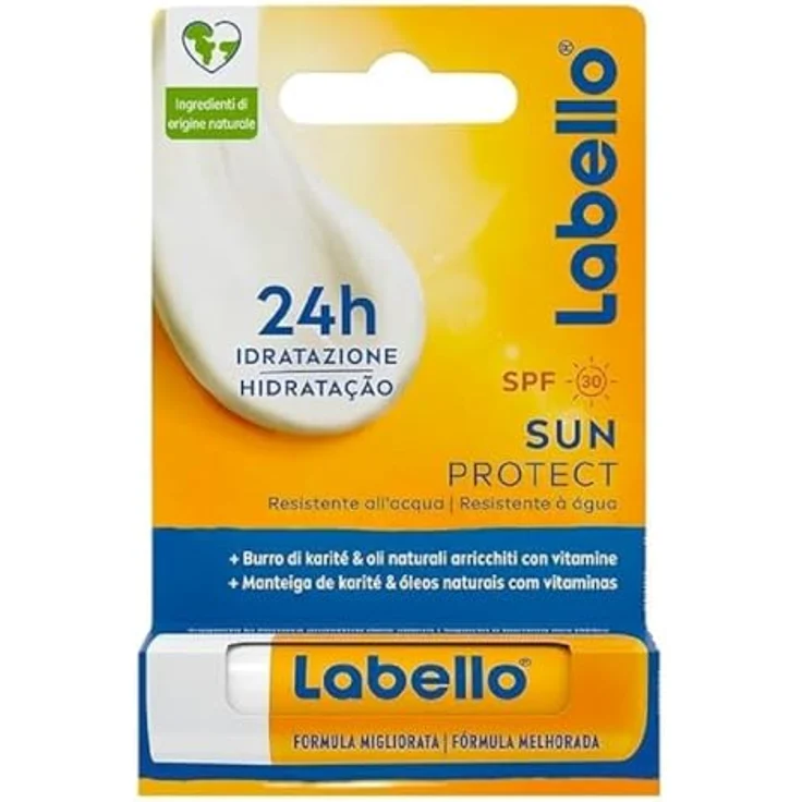 Labello Sun Protect Lippenbalsam SPF30, 5.5 ml mit UVA/UVB-Filtern, Bienenwachs und natürlichen Ölen, feuchtigkeitsspendende Sonnencreme für 24 Stunden – Bild 1