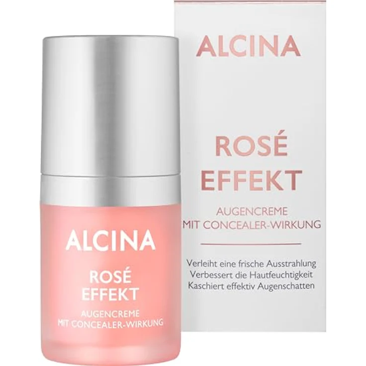 Alcina Rosé Effekt Augencreme mit Concealer-Wirkung - Kaschiert effektiv Augenschatten - Mit schwarzem Hafer und weißem Tee - 1 x 15 ml – Bild 1