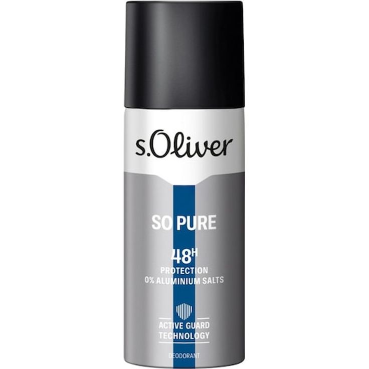 s.Oliver So Pure Men Deodorant Spray, 150 ml, vegan, aluminiumsalzfrei, aromatisch-holzige Duftnote