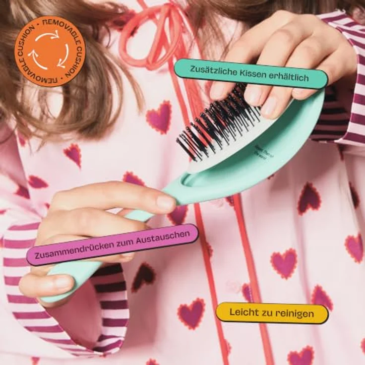 Olivia Garden Club THE RESET CUSHION Wet & Curly Detangling Hairbrush, ergonomische mintfarbene Bürste mit flexiblen Kunststoffborsten für nasses und lockiges Haar – Bild 4