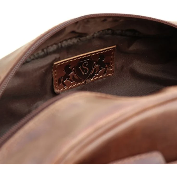 SID & VAIN Kulturtasche Herren Alex aus Premium Leder I Waschtasche groß für Herren I Kulturbeutel braun handgefertigt – Bild 5
