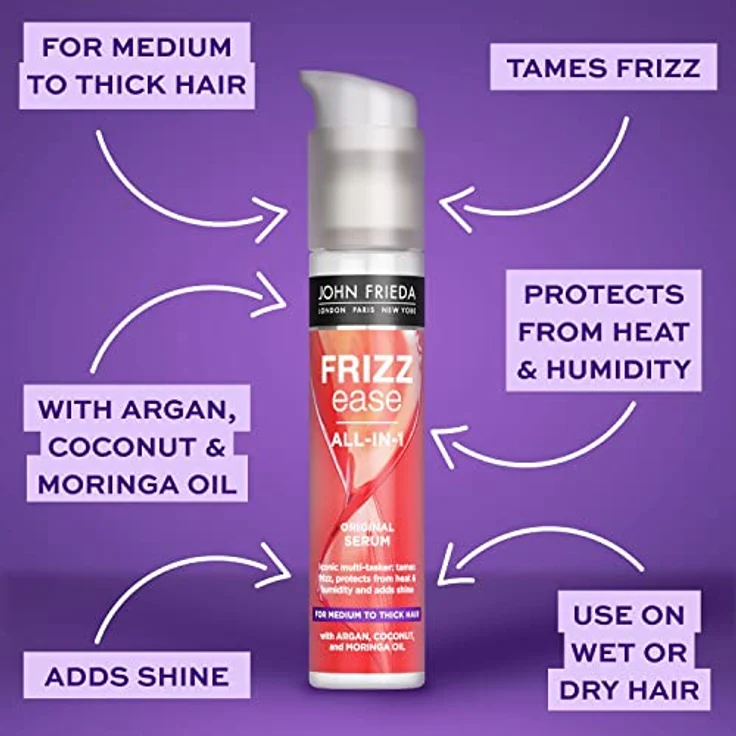 John Frieda Frizz Ease Original, glättendes Serum für strapaziertes Haar, 50 ml, seidige Geschmeidigkeit – Bild 5