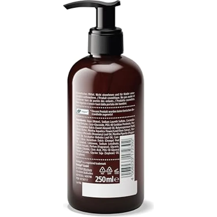 Kneipp Milde Aroma-Pflegeseife Wasserminze Rosmarin, Handseife ohne Mikroplastik, mit natürlichen ätherischen Ölen, 250 ml – Bild 3