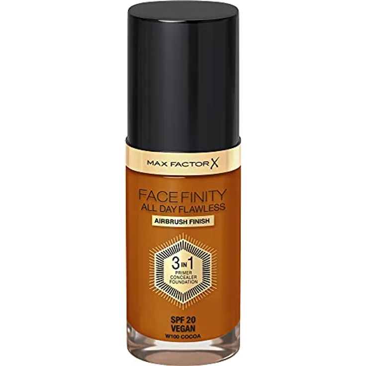 Max Factor FaceFinity 3 in 1 Foundation All Day Flawless SPF20 30ml Sun Tan #100