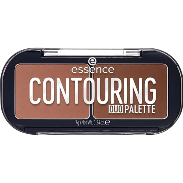essence CONTOURING DUO PALETTE Konturier-Palette für die Wangen, Farbton 20 Darker Skin, 7 g, Rouge und Bronzer zur Gesichtsmodellierung