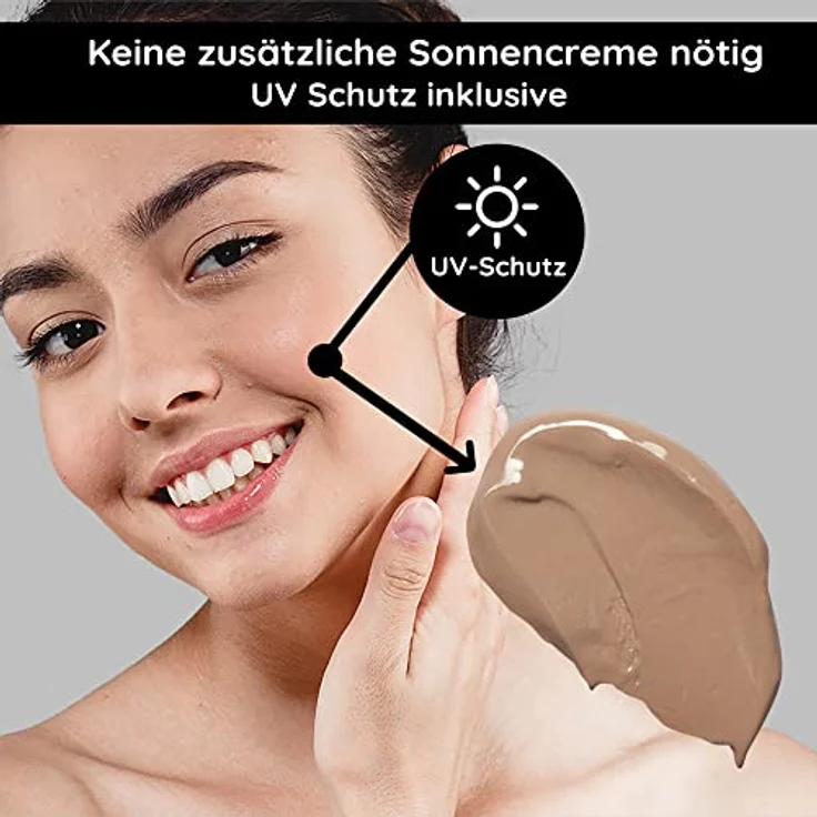 Silikonölfreie BB Cream Medium SPF12 alle Hauttypen auch für sensible Haut 75 ml - Make-Up, Pflege, UV-Schutz, Glow - Getönte Tagescreme mit Zink, Vitamin E, Mandelöl, Pantheno LSF12 - RAU Cosmetics – Bild 3