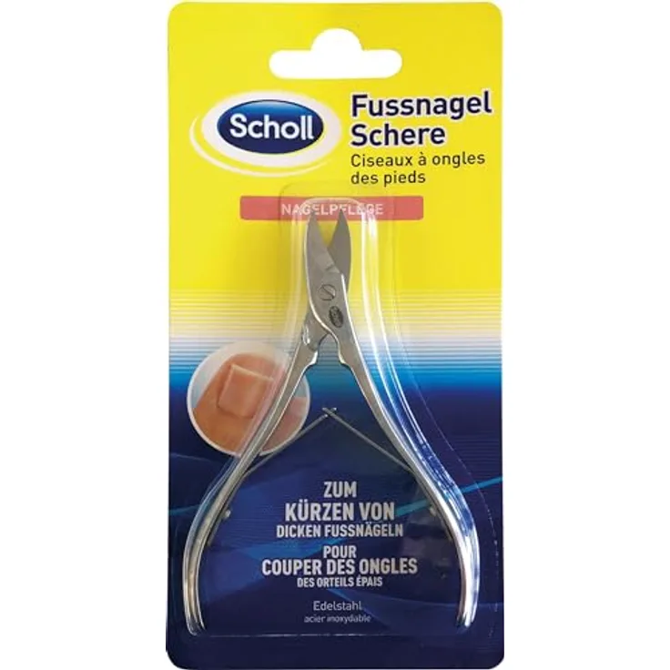 Scholl Nagelhautzange - Professionelle Fußnagel Schere, ergonomischer Zangengriff