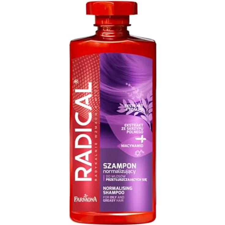 Farmona Radical Normalisierendes Shampoo für fettiges Haar mit Salbeiextrakt, 400ml – reinigt und schützt vor Haarausfall