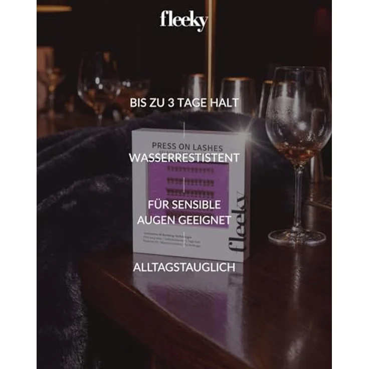 fleeky Press-On Lashes After Party, selbstklebende Wimpern für natürlichen Look, federleicht, sicherer Halt ohne Kleber – Bild 7
