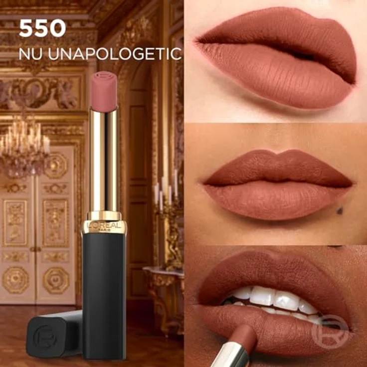 L'Oréal Paris Lippenstift für ein pudrig mattes Finish und 16 Stunden Halt, Color Riche Intense Volume Matte Nude, Farbe: 550 Le Nude Daring, 1.8 g – Bild 5