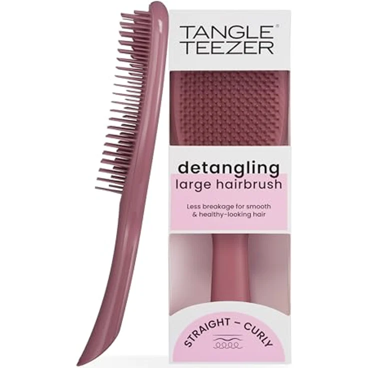 Tangle Teezer Große Ultimate Detangler Haarbürste, für nasses & trockenes Haar, zweistufige Borsten für dickes, lockiges & langes Haar, rosa Samt – Bild 1