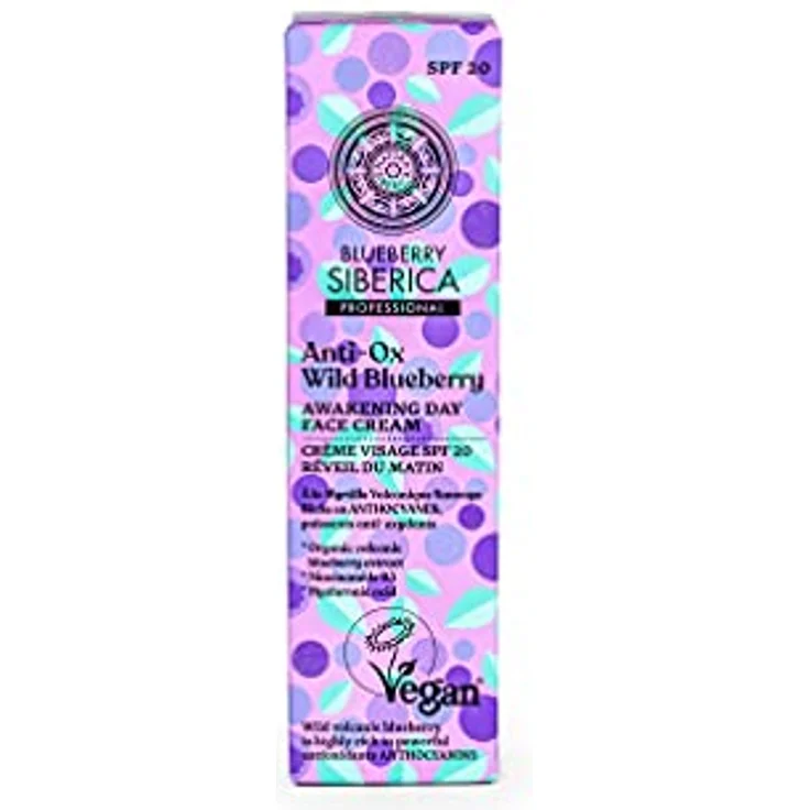 Natura Siberica Awakening Day Face Cream SPF 20, 50 ml, Anti-Ox Wild Blueberry, vegane Gesichtscreme für Damen mit intensiver Feuchtigkeit und Umweltschutz – Bild 1