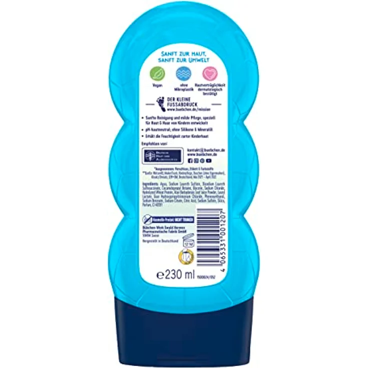 Bübchen Kids Sport´n Fun Shampoo & Duschgel 2 in 1, 230 ml, pflegend und feuchtigkeitsspendend für empfindliche Kinderhaut – Bild 2
