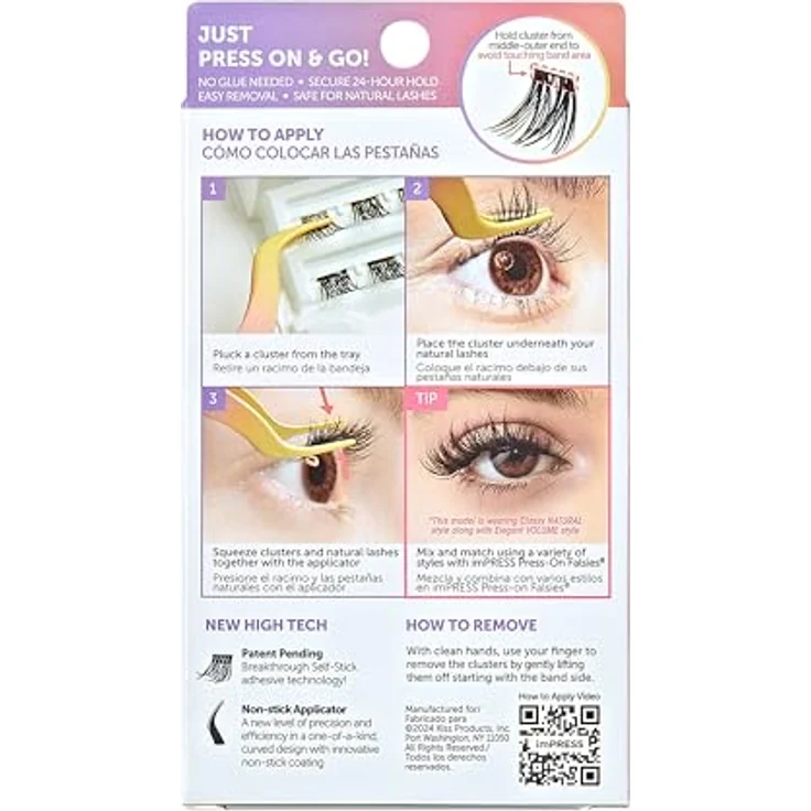 KISS imPRESS Just Press & GO ! selbstklebende Wimpern Bold Volume C 12 St., Schwarz – Bild 9
