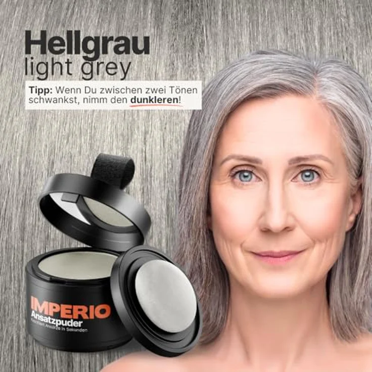Imperio Hair Concealer Powder, Haarfärbemittel für dichteres Haar, 4g - Light Grey – Bild 3