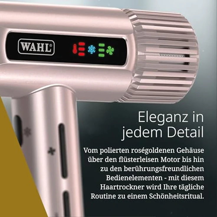 Wahl Vanquish, Professioneller Haartrockner mit FlowControl-Technologie, geräuscharm, ionisch, Rose Gold – Bild 6