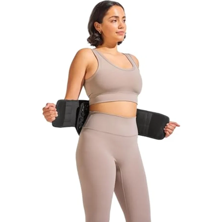 Shakti Mat Rückengürtel, Akupressur-Stützgürtel für Rücken & Bauch, Bio-Baumwolle, Schwarz, Größe L – Bild 7