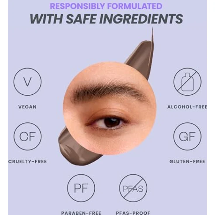 WONDERSKIN Wonder Blading Brow Stain & Go Masque, Langanhaltendes Augenbrauen-Gel, Wasserfest, Farbton Dark Brunette, 3,29 ml – Bild 5