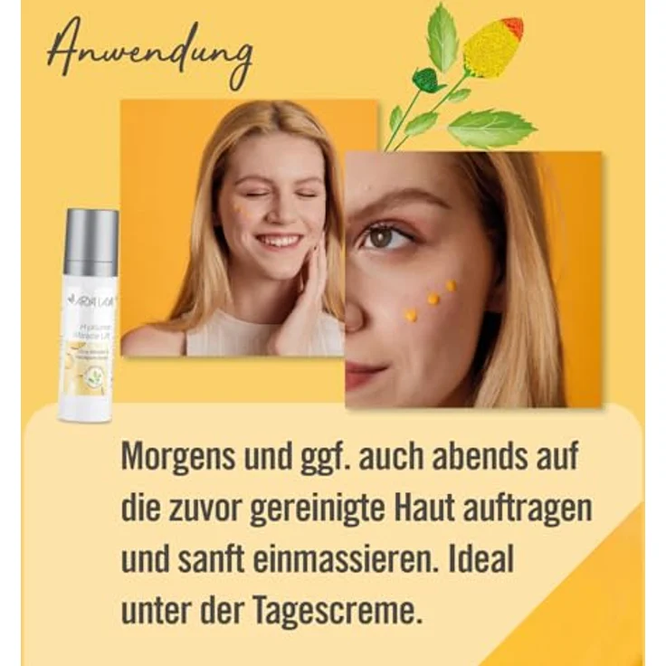 Arya Laya Hyaluron Miracle Lift, 30 ml – pflanzliche Lifting-Alternative mit Liposomen, Parakresse, Tarabaum & Algen, mildert Falten, vegan – Bild 4