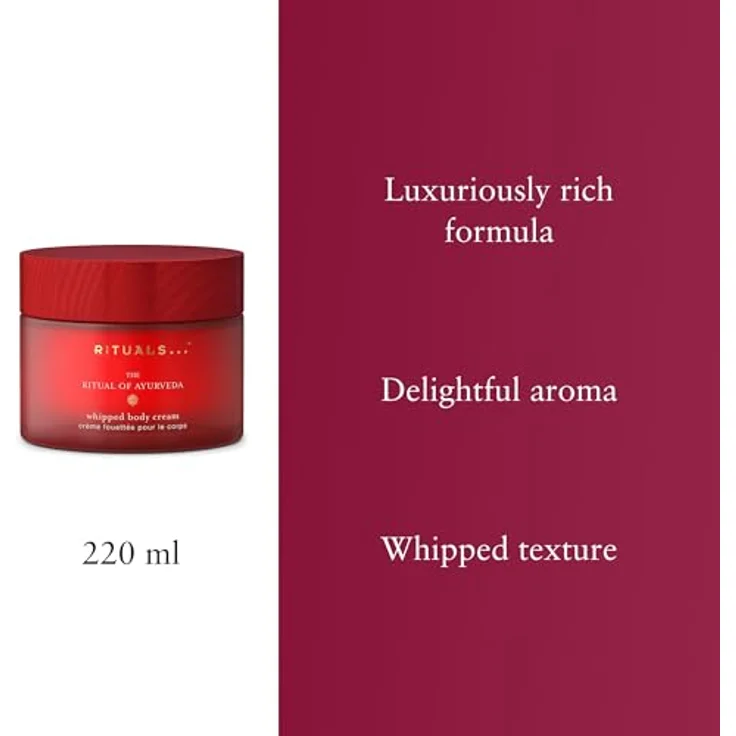 RITUALS The Ritual of Ayurveda Body Cream, Feuchtigkeitsspendende Körpercreme mit Indischer Rose und Süßmandelöl, 220 ml Glastiegel, Zarter Blütenduft – Bild 3
