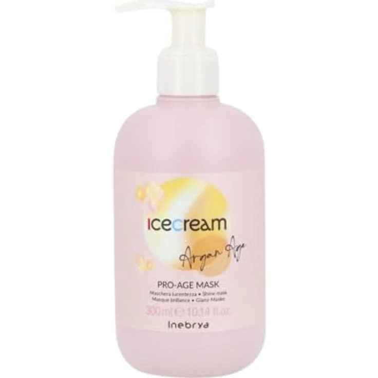 Inebrya Ice Cream Argan Age Pro Age Maske, Maschera Lucentezza, 300 ml - Robustheit, Langlebigkeit, Qualität/ Haltbarkeit – Bild 1