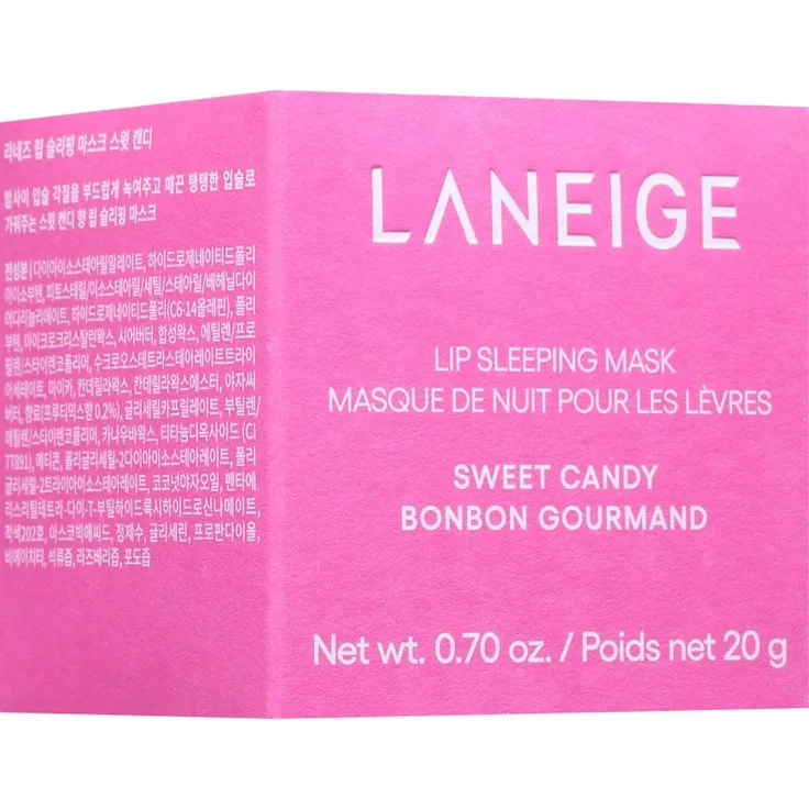 LANEIGE Lip Sleeping Mask, regenerierende Nachtcreme für Lippen, Farbton Sweet Candy, 20 g