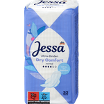 Jessa Ultra-Binden Dry Comfort Normal mit Flügeln, 32 Stück – trockener Tragekomfort, Geruchsschutz, sichere Flüssigkeitsverteilung