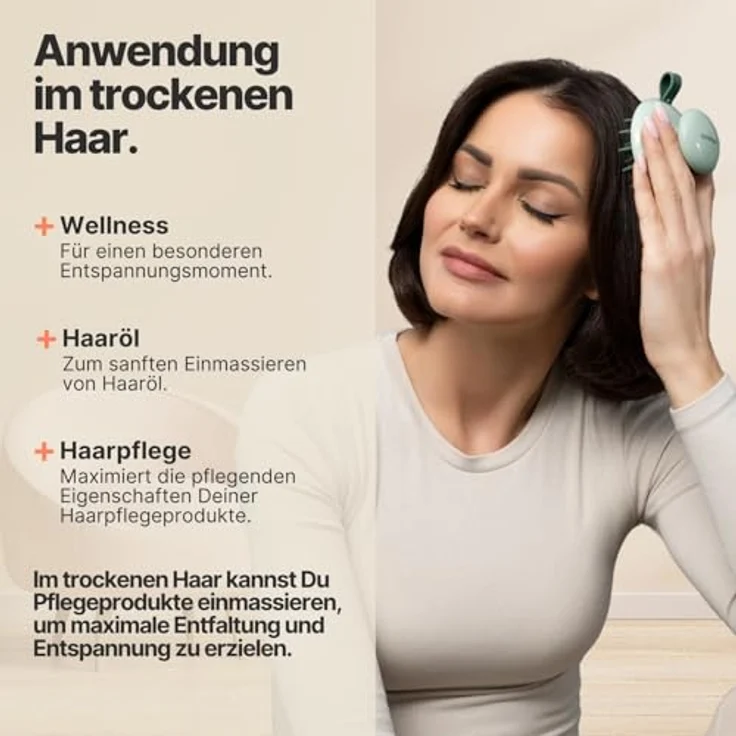 IMPERIO Shampoo-Massagebürste für Tiefenreinigung und Haarwachstum, Silikonborsten – Bild 8