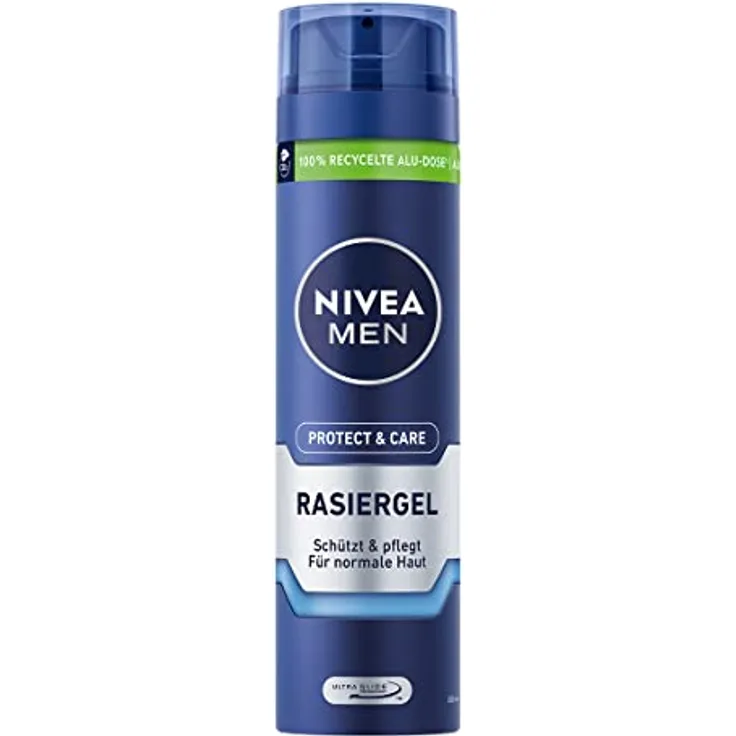 NIVEA MEN Protect & Care Rasiergel (200 ml), Schutz und Pflege für eine sanfte Rasur, hautschonendes Rasiergel für Männer mit Aloe Vera und Panthenol
