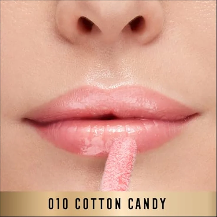 Max Factor 2000 Calorie Lip Glaze, farbiges Hochglanz-Lipgloss mit Volumen-Effekt, Nährstoffkomplex mit Hyaluron und Squalan, vegan, Fb. 010 Cotton Candy, 4.4ml – Bild 3