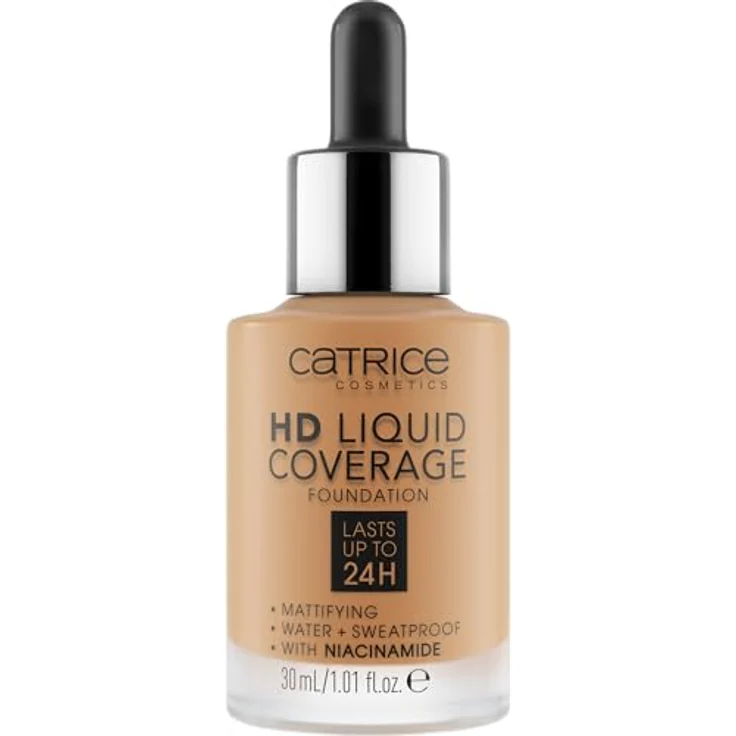 Catrice HD Liquid Coverage Foundation Nr. 048, Nude, langanhaltend, mattierend, ölfrei, vegan, 30ml – Bild 2
