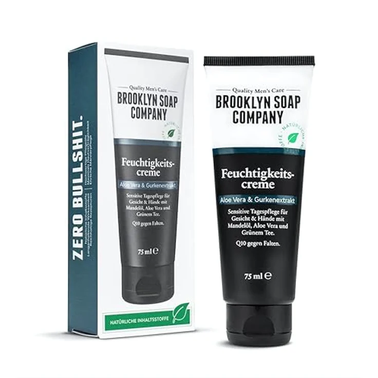 Brooklyn Soap Company Vegane Anti-Falten Tagespflege, Feuchtigkeitscreme mit Q10, 75 ml, für alle Hauttypen, Geschenkidee für Männer – Bild 4