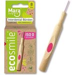 ECOSMILE INTERDENTALBÜRSTE von MARA ISO 0 - Pink – extra fein - 8 BÜRSTEN - 100% Birkenholz – FSC zertifiziert - nachhaltige Forstwirtschaft – Borsten aus nachwachsenden Rohstoffen