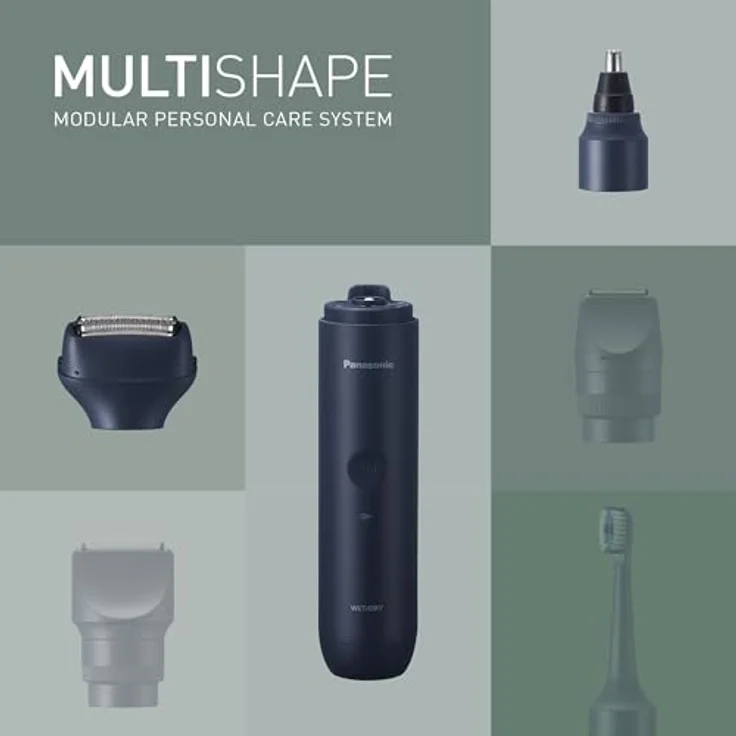 Panasonic Xshape Junior Multishape Set ER-CBL1, ER-CNT1 & ER-CSF1, 3-Klingen-Rasierer mit Aufsatz für Nase und Ohren, wiederaufladbarer Lithium-Ionen-Akku – Bild 2