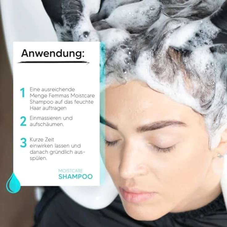 Femmas Moistcare Shampoo, intensive Pflege für alle Haartypen, 1000 ml – Bild 2