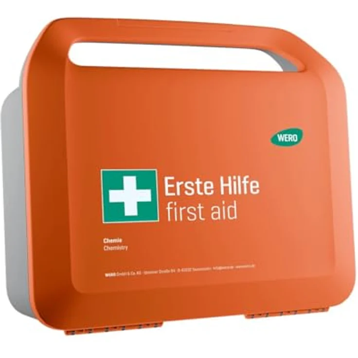 WERO Erste-Hilfe-Koffer Smart Case groß DIN 13157, staub- & spritzwassergeschützt mit Farbleitsystem, inkl. Wandhalterung, für Labore & Chemie-Industrie – Bild 3