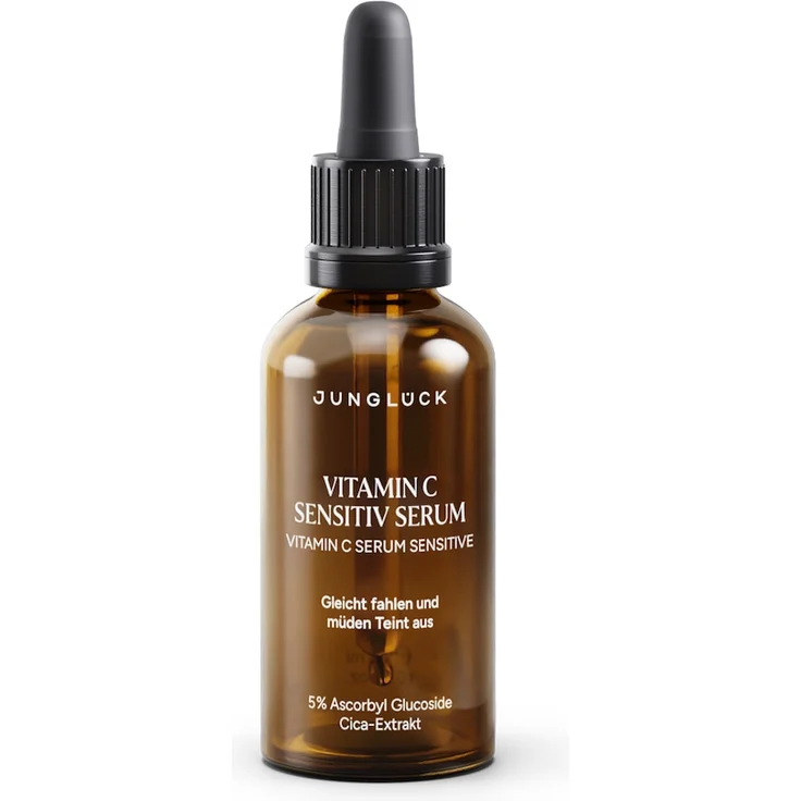 Junglück Vitamin C Sensitiv Serum, Gesichtsserum mit 5% Vitamin C und Cica-Extrakt, 30 ml