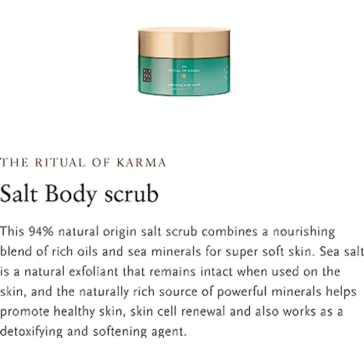 RITUALS Body Scrub The Ritual of Karma – Körperpeeling mit Lotus, weißem Tee, Salz und Meeresmineralien – 94% Inhaltsstoffe natürlichen Ursprungs – 300 g – Bild 3