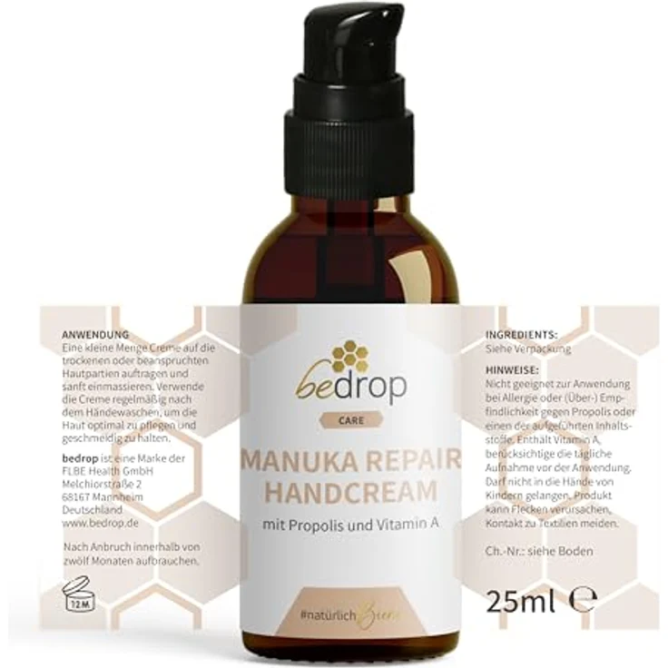 bedrop Manuka Repair Handcreme, mit Manuka Honig und Propolis für geschmeidige Hände, 100 ml – Bild 9