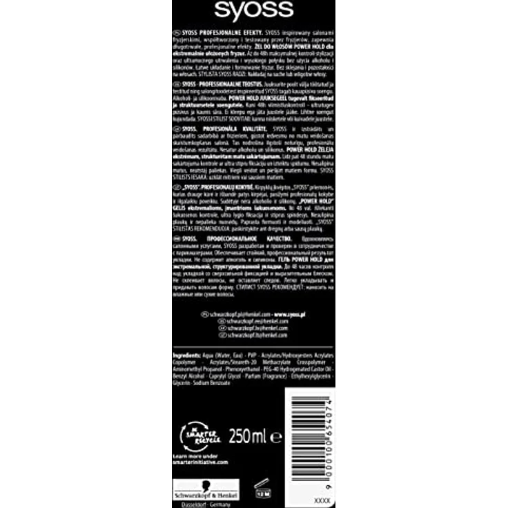 Syoss Power Hold Styling Gel, extra starker Halt für Männer, 250 ml – Bild 2