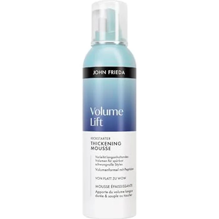 John Frieda Volume Lift Kickstarter Thickening Mousse, 200ml, für feines Haar, voluminisierende Formel mit Hitzeschutz bis 230°C, vegane Formel