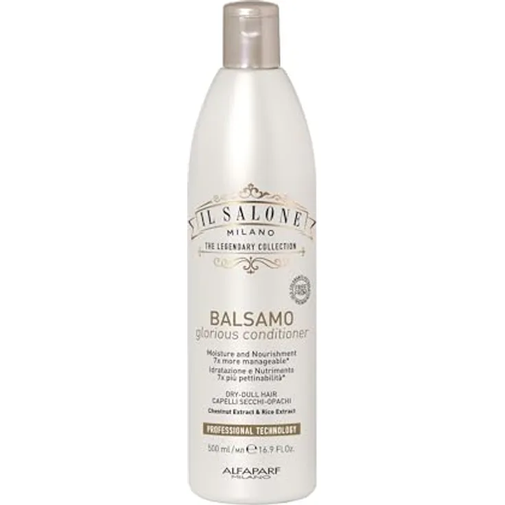 Alfaparf Milano Il Salone Milano Glorious, nährender Conditioner für trockenes und beschädigtes Haar, 500 ml, schützt vor Beschädigungen und bewahrt den brillanten Glanz