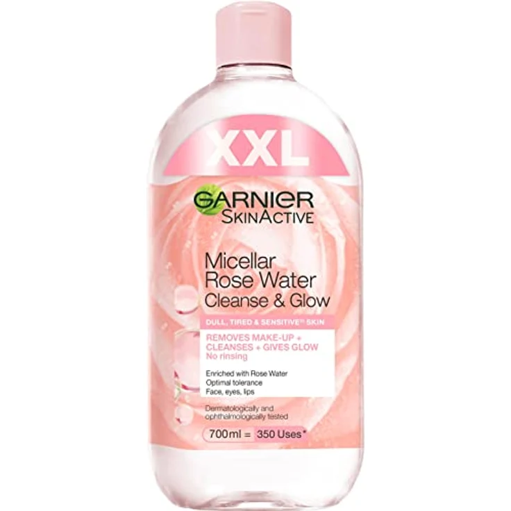 Garnier Mizellen Reinigungswasser, All-in-1 Reinigung mit Rosenwasser, Gesichtswasser für eine sanfte Reinigung und schonendes Abschminken, SkinActive, 1 x 700 ml – Bild 1