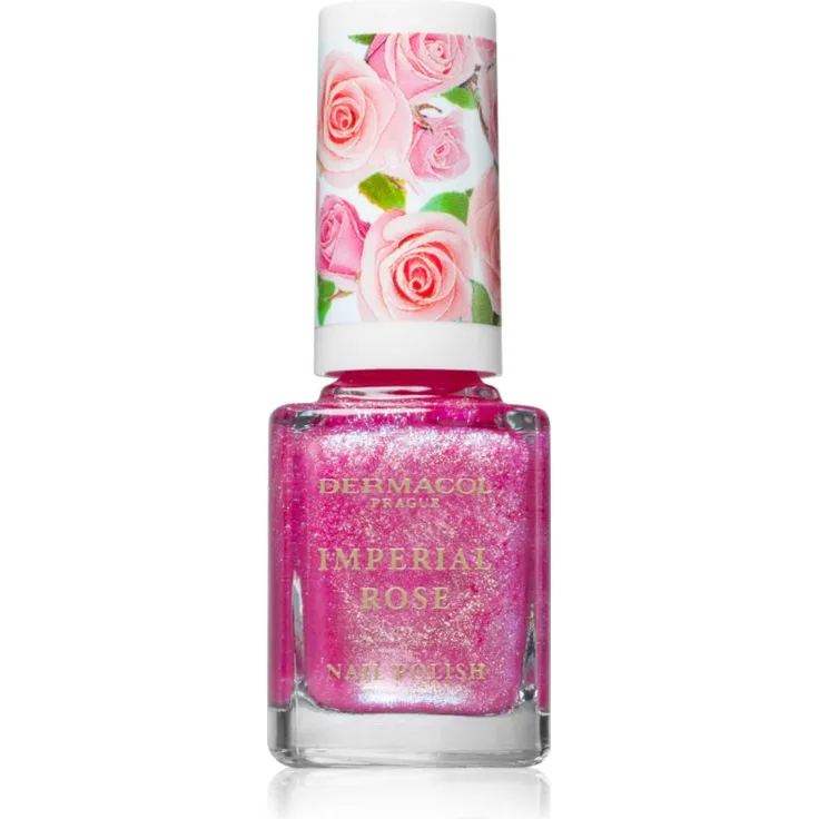 Dermacol Imperial Rose Nagellack glitzernd, Farbton 03, 11 ml, langanhaltende intensive Farbe mit glänzendem Finish