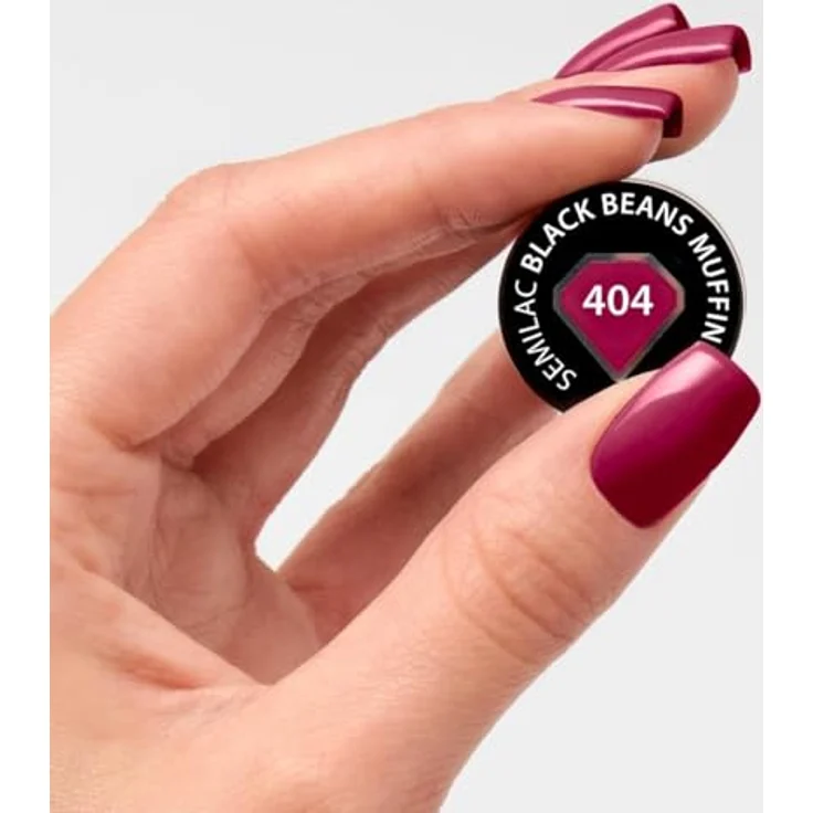 Semilac UV Nagellack Hybrid 404 Black Beans Muffin, 7ml, intensives Braun mit Kirsch- und Kastaniennuancen, vegane Formel, langanhaltend bis zu 21 Tage – Bild 2
