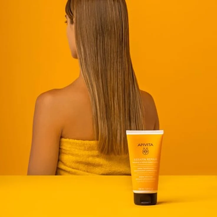 Apivita Keratin Repair Nourish Conditioner, regenerierender Keratin Conditioner für trockenes und beschädigtes Haar, 150 ml, silikonfrei und sulfatfrei – Bild 2